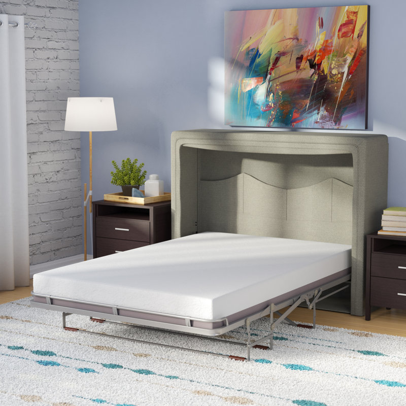 Latitude Run Sue Full/Double Upholstered Murphy Bed with Mattress Wayfair